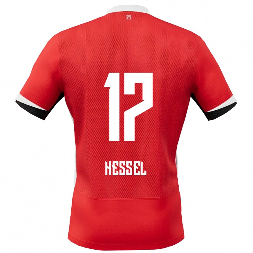Danxen Niño Camiseta Hessel De Wit #17 Rojo Blanco 1ª Equipación 2025/26 La Camisa