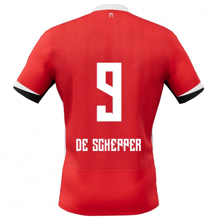 Danxen Niño Camiseta Dean Ijssel De Schepper #9 Rojo Blanco 1ª Equipación 2025/26 La Camisa