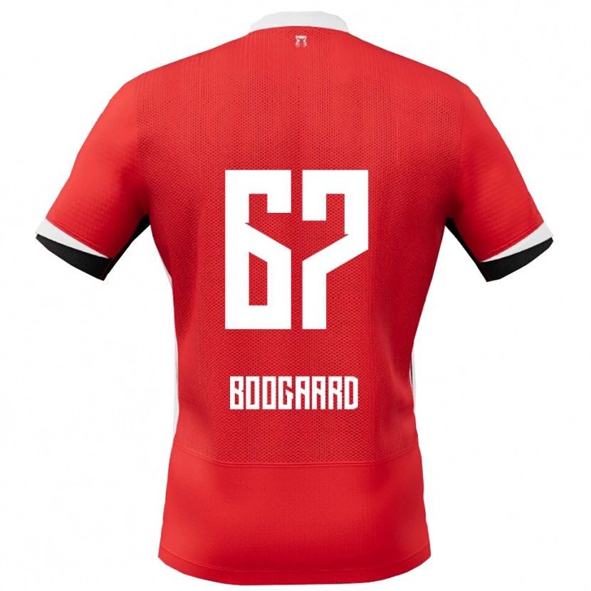 Danxen Niño Camiseta Kasper Boogaard #67 Rojo Blanco 1ª Equipación 2025/26 La Camisa