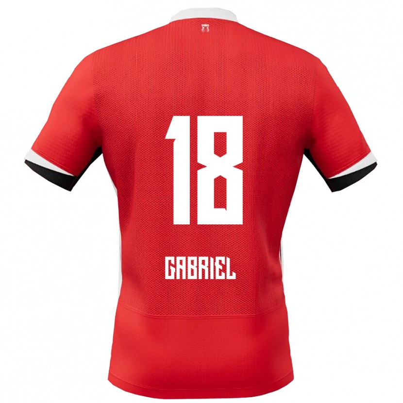 Danxen Niño Camiseta Gabriel Jongens #18 Rojo Blanco 1ª Equipación 2025/26 La Camisa
