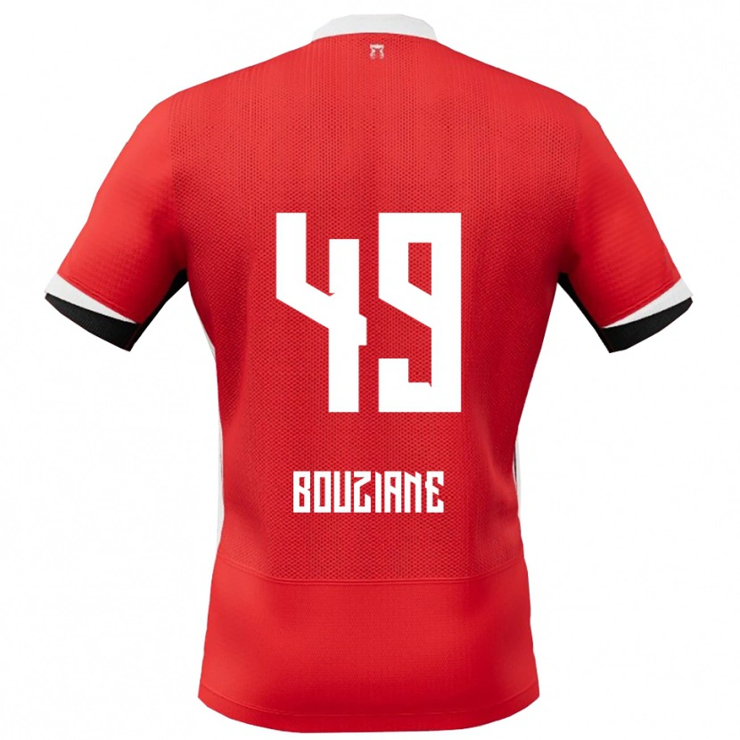 Danxen Niño Camiseta Wassim Bouziane #49 Rojo Blanco 1ª Equipación 2025/26 La Camisa
