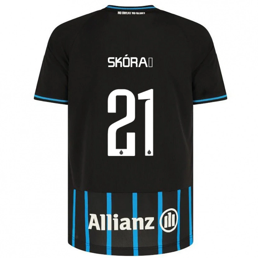 Danxen Niño Camiseta Michal Skoras #21 Negro Azul 1ª Equipación 2025/26 La Camisa
