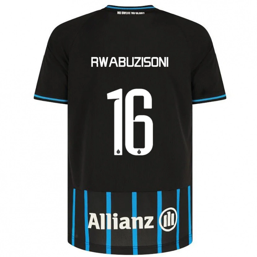 Danxen Niño Camiseta Noah Rwabuzisoni #16 Negro Azul 1ª Equipación 2025/26 La Camisa