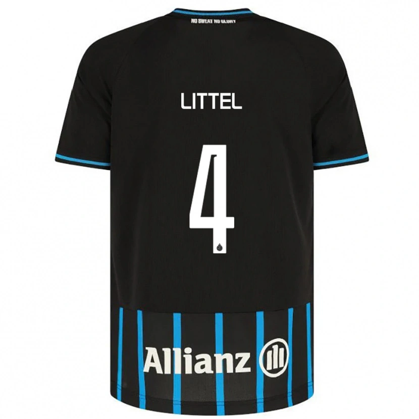Danxen Niño Camiseta Amy Littel #4 Negro Azul 1ª Equipación 2025/26 La Camisa