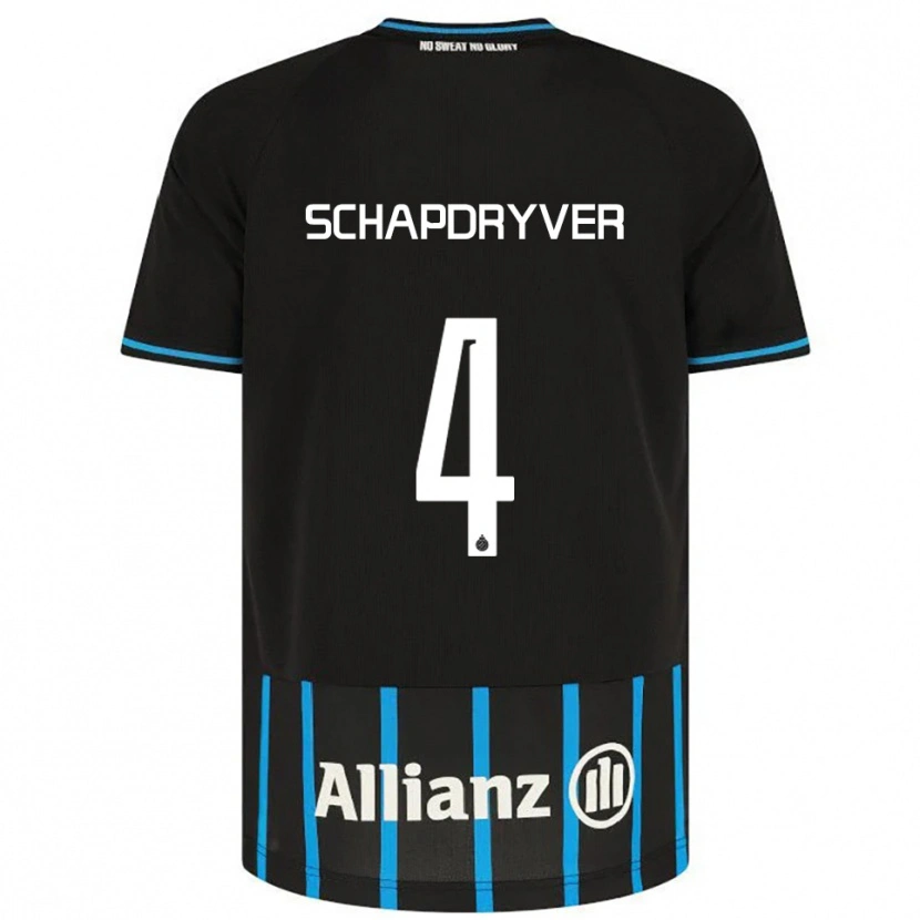 Danxen Niño Camiseta Emely Schapdryver #4 Negro Azul 1ª Equipación 2025/26 La Camisa