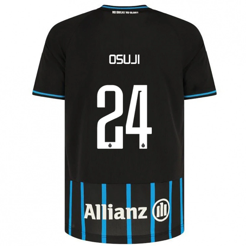 Danxen Niño Camiseta Vince Osuji #24 Negro Azul 1ª Equipación 2025/26 La Camisa