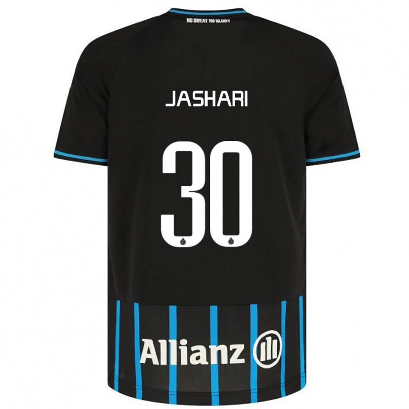 Danxen Niño Camiseta Ardon Jashari #30 Negro Azul 1ª Equipación 2025/26 La Camisa