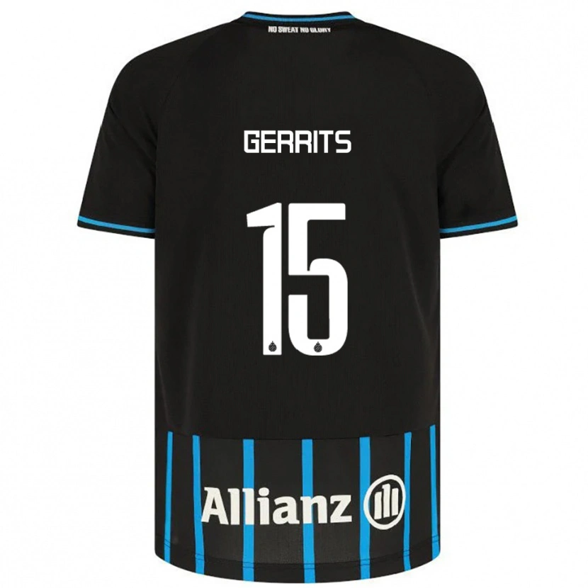 Danxen Niño Camiseta Melanie Gerrits #15 Negro Azul 1ª Equipación 2025/26 La Camisa