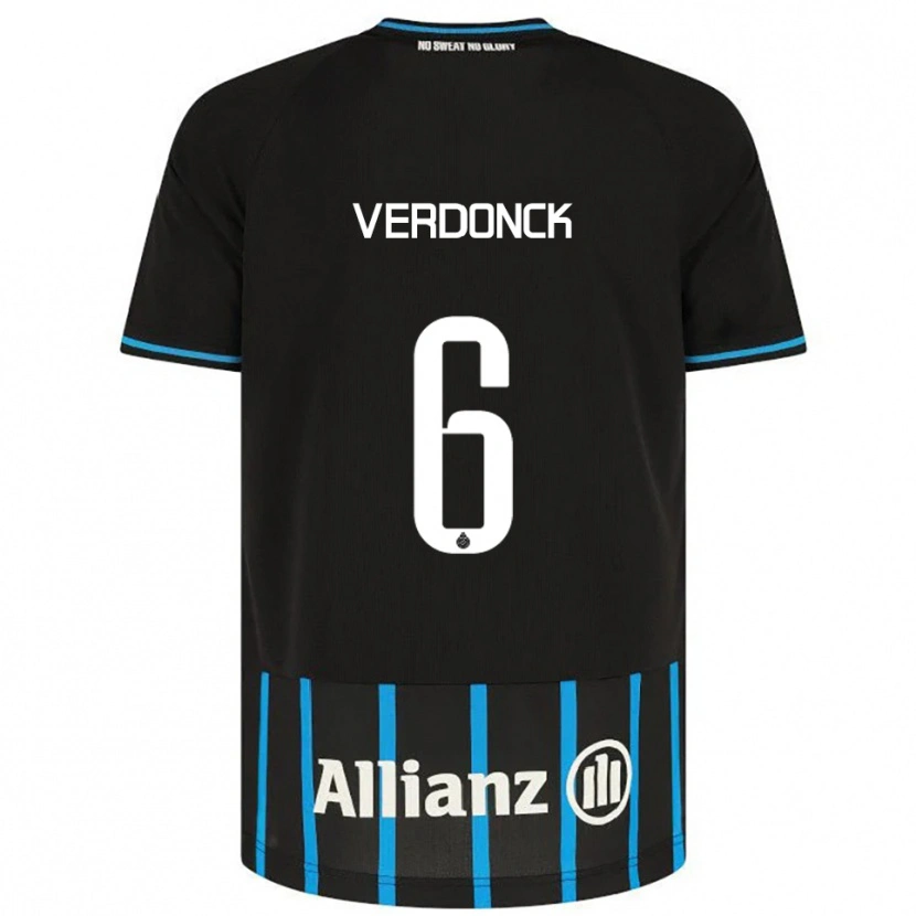 Danxen Niño Camiseta Saar Verdonck #6 Negro Azul 1ª Equipación 2025/26 La Camisa