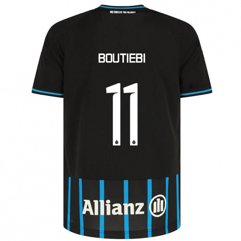 Danxen Niño Camiseta Rania Boutiebi #11 Negro Azul 1ª Equipación 2025/26 La Camisa