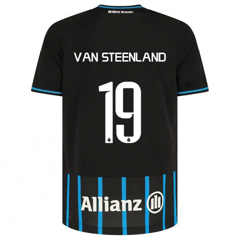 Danxen Niño Camiseta Gilles Van Steenland #19 Negro Azul 1ª Equipación 2025/26 La Camisa