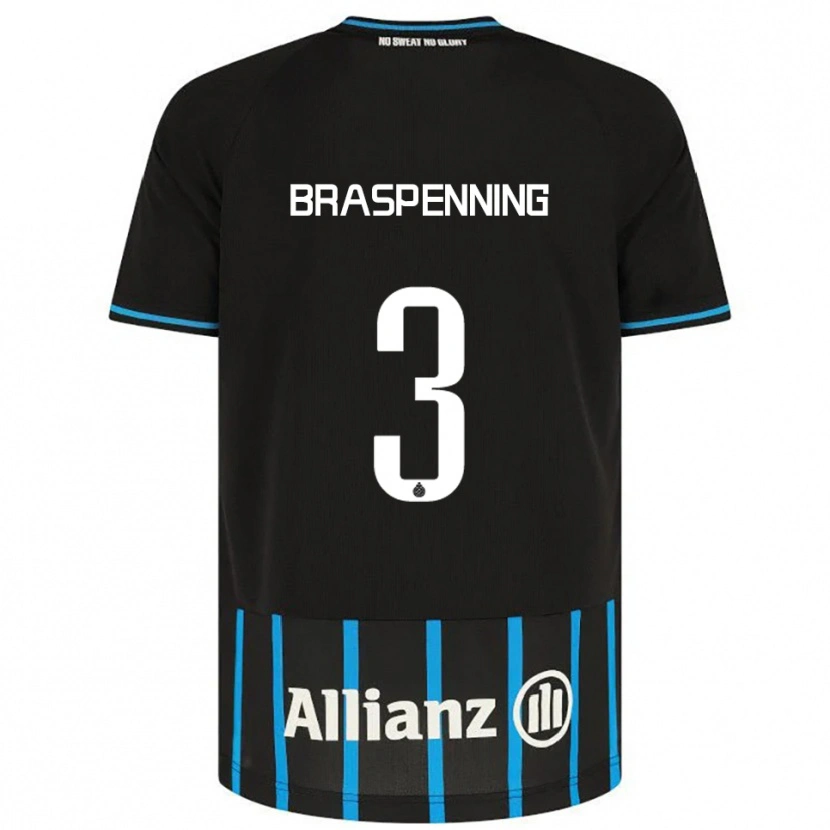 Danxen Niño Camiseta Daan Braspenning #3 Negro Azul 1ª Equipación 2025/26 La Camisa