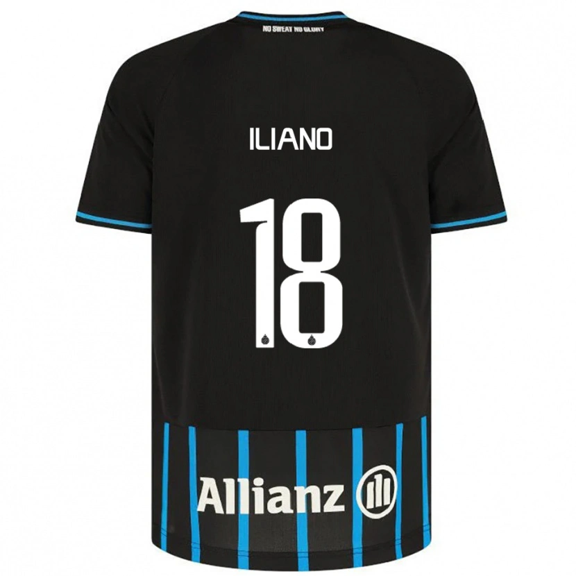 Danxen Niño Camiseta Isabelle Iliano #18 Negro Azul 1ª Equipación 2025/26 La Camisa