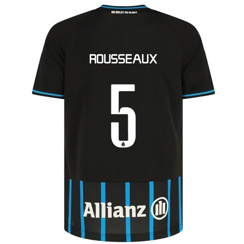 Danxen Niño Camiseta Luca Rousseaux #5 Negro Azul 1ª Equipación 2025/26 La Camisa