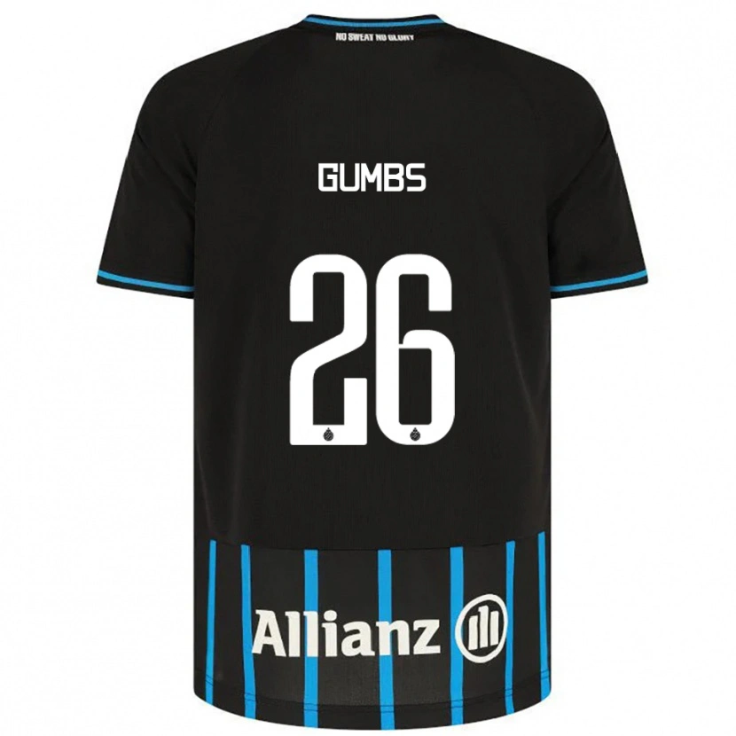 Danxen Niño Camiseta Aisse Gumbs #26 Negro Azul 1ª Equipación 2025/26 La Camisa