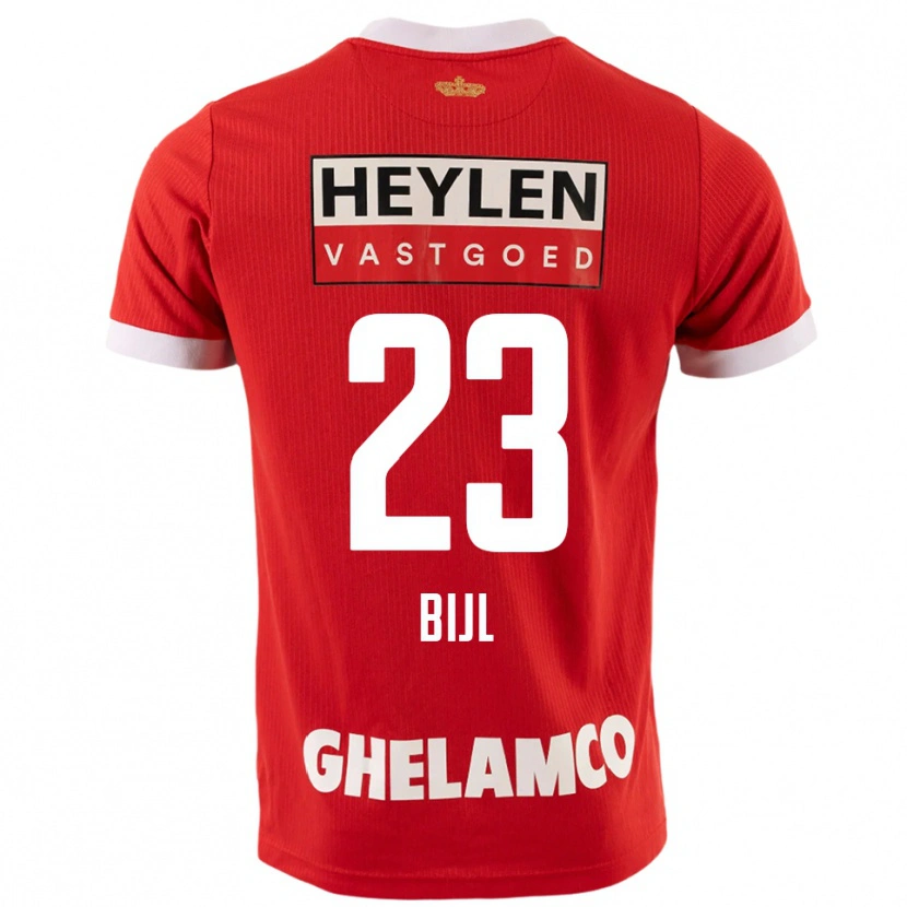 Danxen Niño Camiseta Glenn Bijl #23 Rojo Blanco 1ª Equipación 2025/26 La Camisa