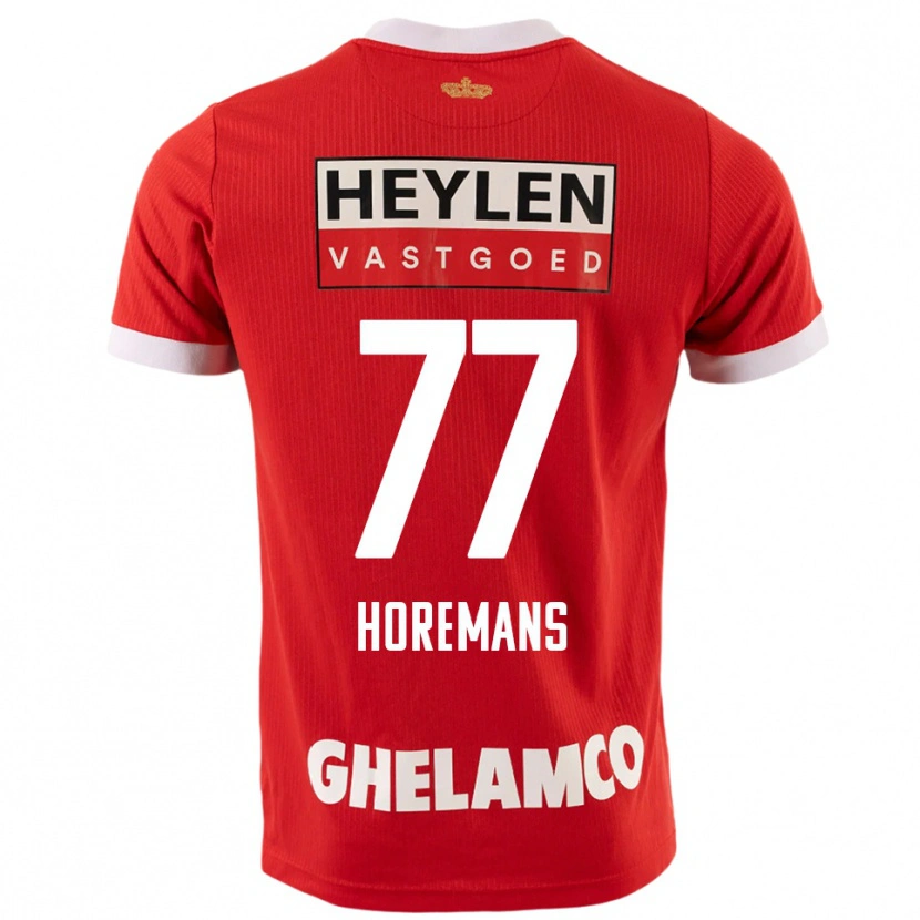 Danxen Niño Camiseta Milo Horemans #77 Rojo Blanco 1ª Equipación 2025/26 La Camisa