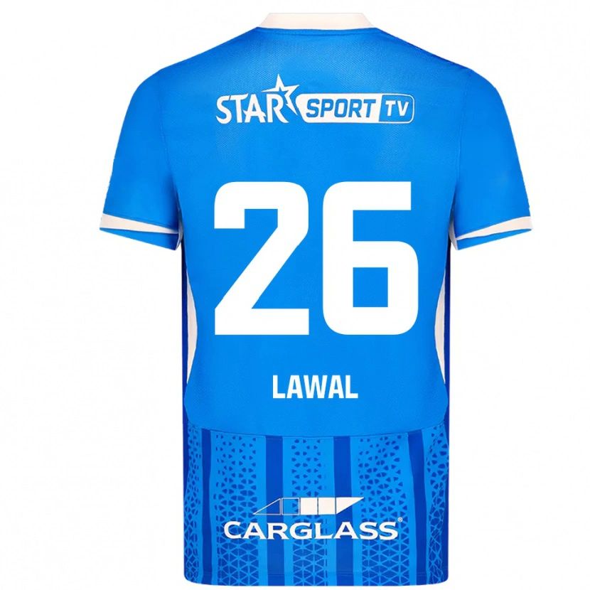 Danxen Niño Camiseta Tobias Lawal #26 Azul Blanco 1ª Equipación 2025/26 La Camisa