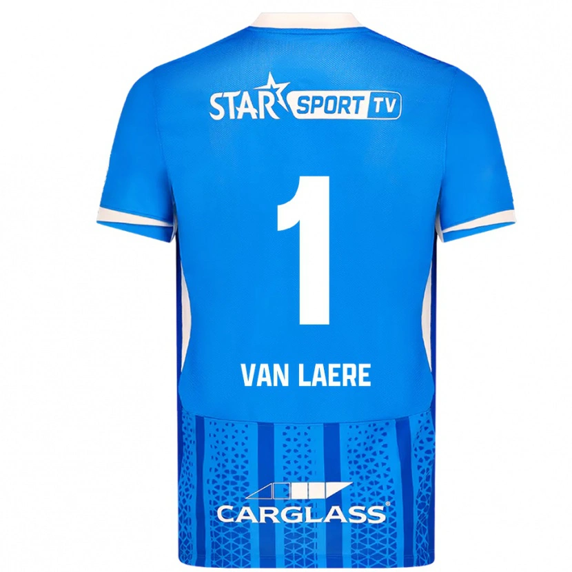 Danxen Niño Camiseta Daan Van Laere #1 Azul Blanco 1ª Equipación 2025/26 La Camisa