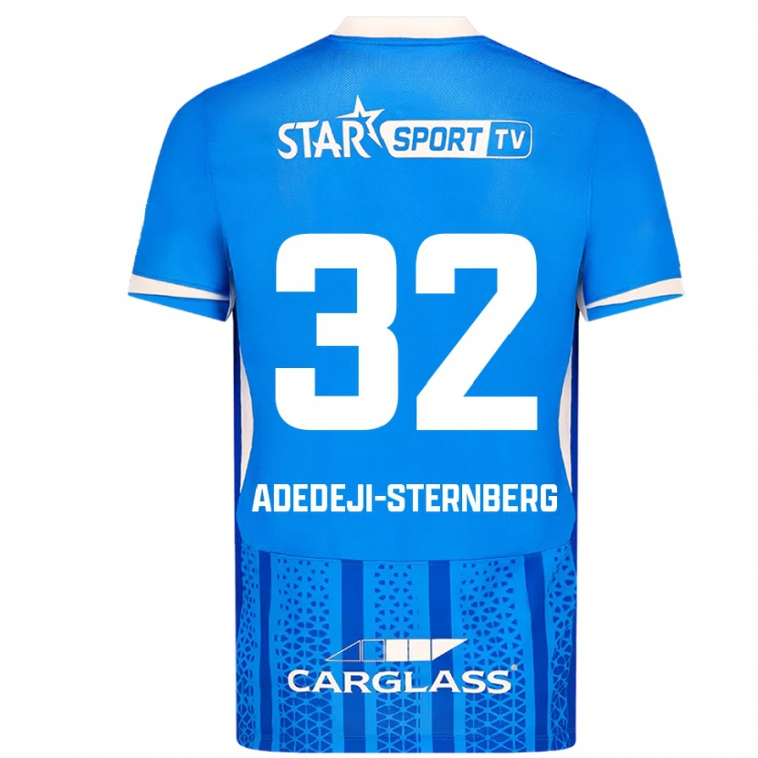 Danxen Niño Camiseta Noah Adedeji-Sternberg #32 Azul Blanco 1ª Equipación 2025/26 La Camisa