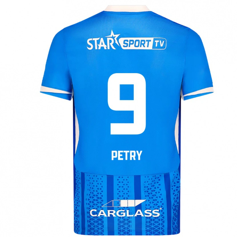 Danxen Niño Camiseta Lisa Petry #9 Azul Blanco 1ª Equipación 2025/26 La Camisa