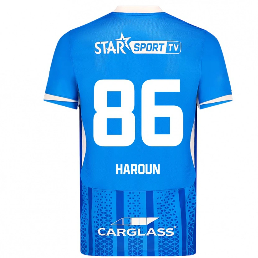 Danxen Niño Camiseta Kenan Haroun #86 Azul Blanco 1ª Equipación 2025/26 La Camisa