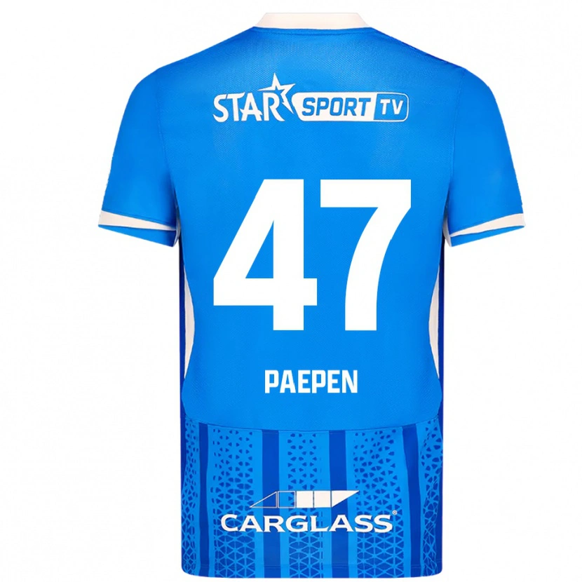 Danxen Niño Camiseta Sam Paepen #47 Azul Blanco 1ª Equipación 2025/26 La Camisa