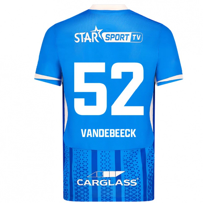 Danxen Niño Camiseta Emmely Vandebeeck #52 Azul Blanco 1ª Equipación 2025/26 La Camisa