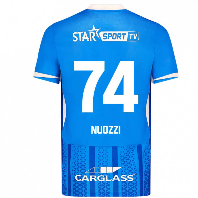 Danxen Niño Camiseta Cédric Nuozzi #74 Azul Blanco 1ª Equipación 2025/26 La Camisa
