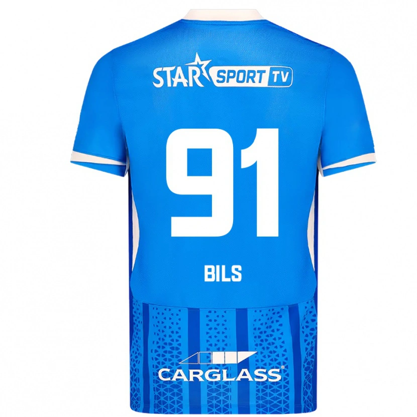 Danxen Niño Camiseta Elise Bils #91 Azul Blanco 1ª Equipación 2025/26 La Camisa