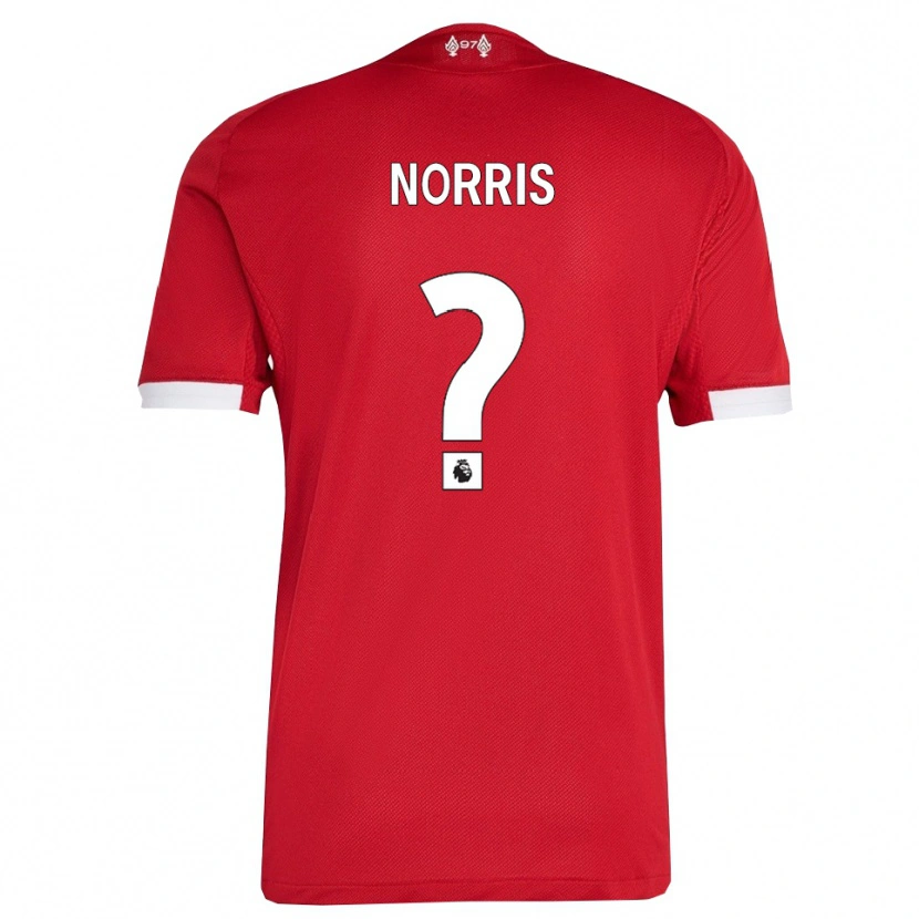 Danxen Niño Camiseta James Norris #0 Rojo Blanco 1ª Equipación 2025/26 La Camisa