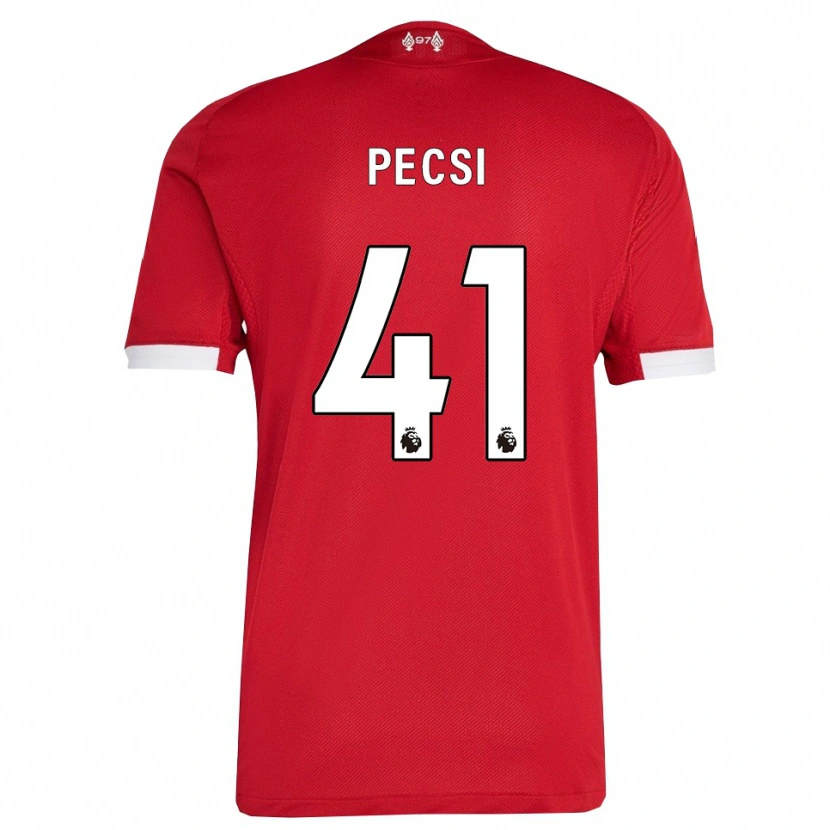 Danxen Niño Camiseta Ármin Pécsi #41 Rojo Blanco 1ª Equipación 2025/26 La Camisa