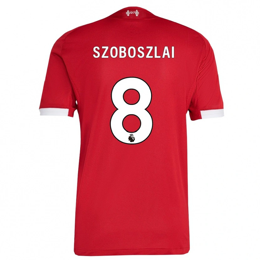 Danxen Niño Camiseta Dominik Szoboszlai #8 Rojo Blanco 1ª Equipación 2025/26 La Camisa