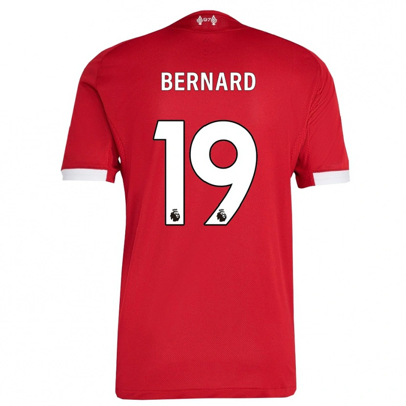 Danxen Niño Camiseta Dj Bernard #19 Rojo Blanco 1ª Equipación 2025/26 La Camisa