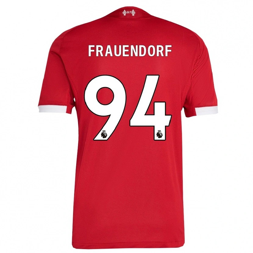 Danxen Niño Camiseta Melkamu Frauendorf #94 Rojo Blanco 1ª Equipación 2025/26 La Camisa
