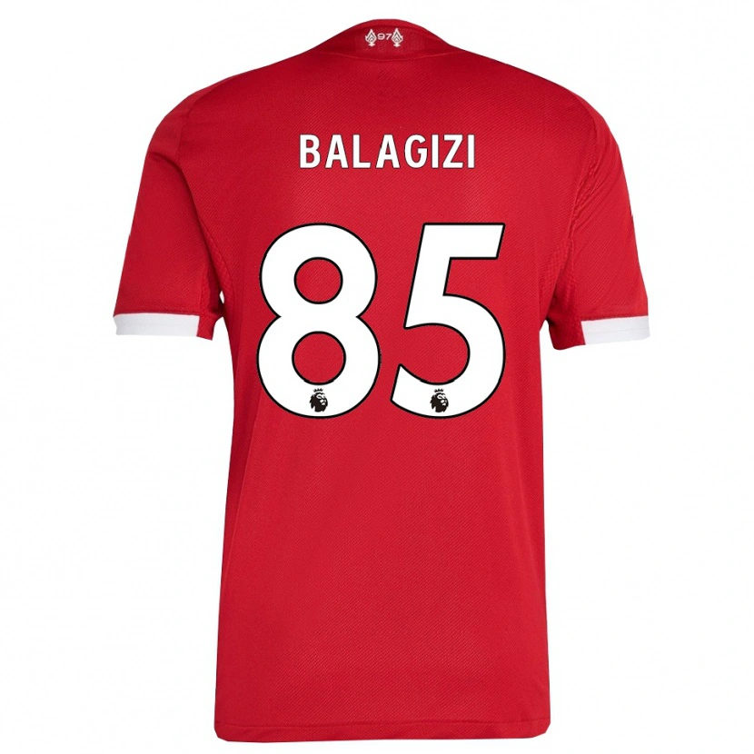 Danxen Niño Camiseta James Balagizi #85 Rojo Blanco 1ª Equipación 2025/26 La Camisa