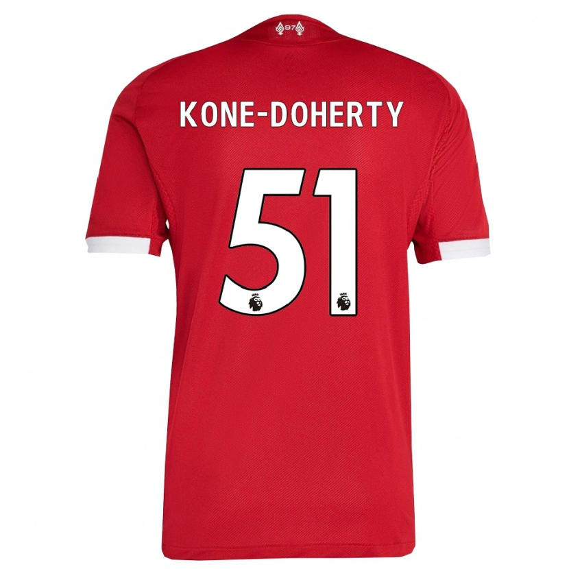 Danxen Niño Camiseta Trent Kone-Doherty #51 Rojo Blanco 1ª Equipación 2025/26 La Camisa