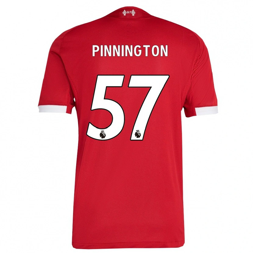 Danxen Niño Camiseta Carter Pinnington #57 Rojo Blanco 1ª Equipación 2025/26 La Camisa