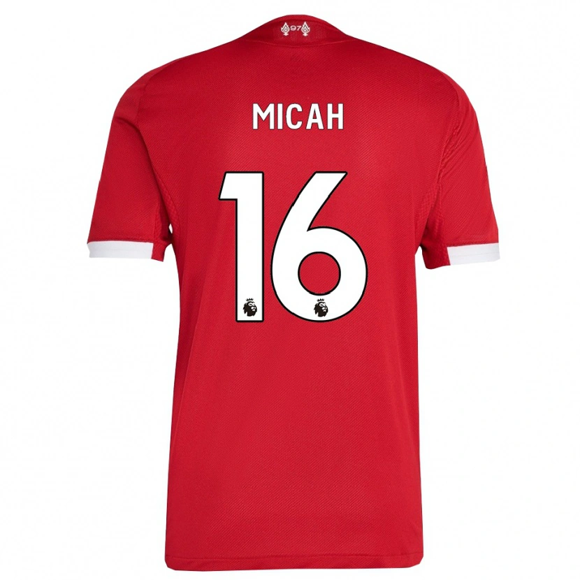 Danxen Niño Camiseta Teagan Micah #16 Rojo Blanco 1ª Equipación 2025/26 La Camisa