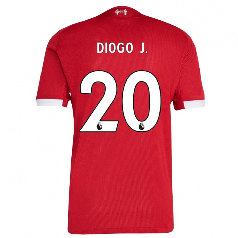 Danxen Niño Camiseta Diogo Jota #20 Rojo Blanco 1ª Equipación 2025/26 La Camisa