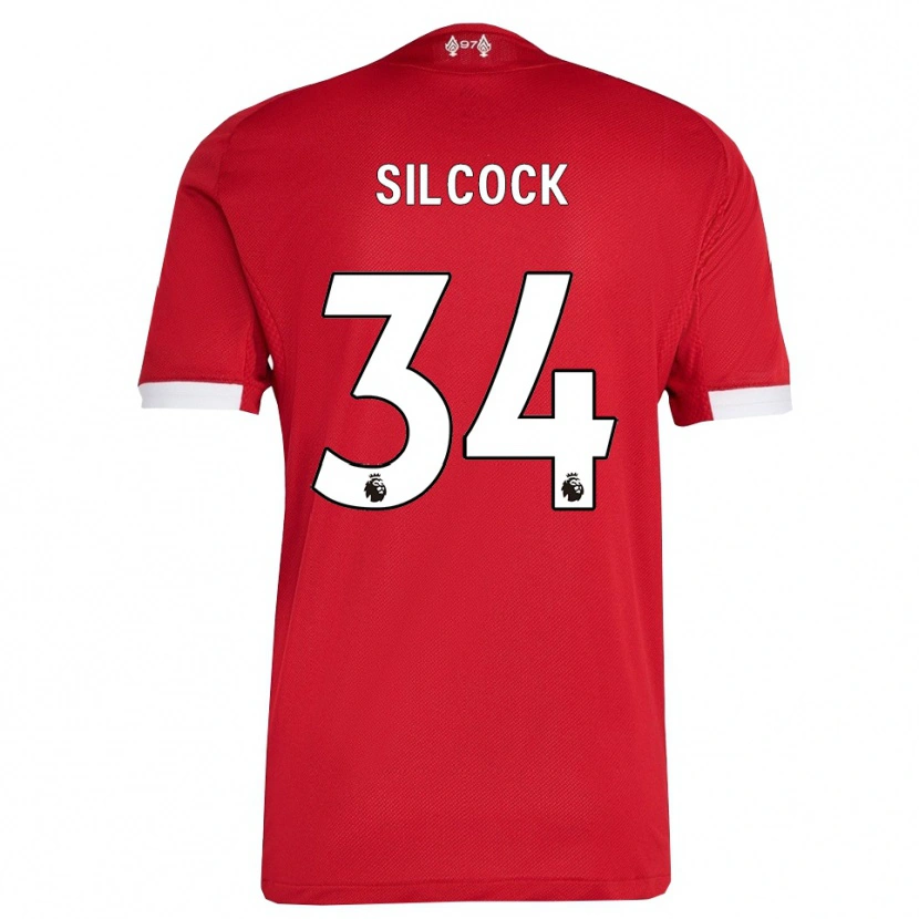 Danxen Niño Camiseta Hannah Silcock #34 Rojo Blanco 1ª Equipación 2025/26 La Camisa