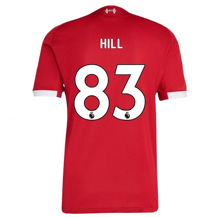 Danxen Niño Camiseta Thomas Hill #83 Rojo Blanco 1ª Equipación 2025/26 La Camisa