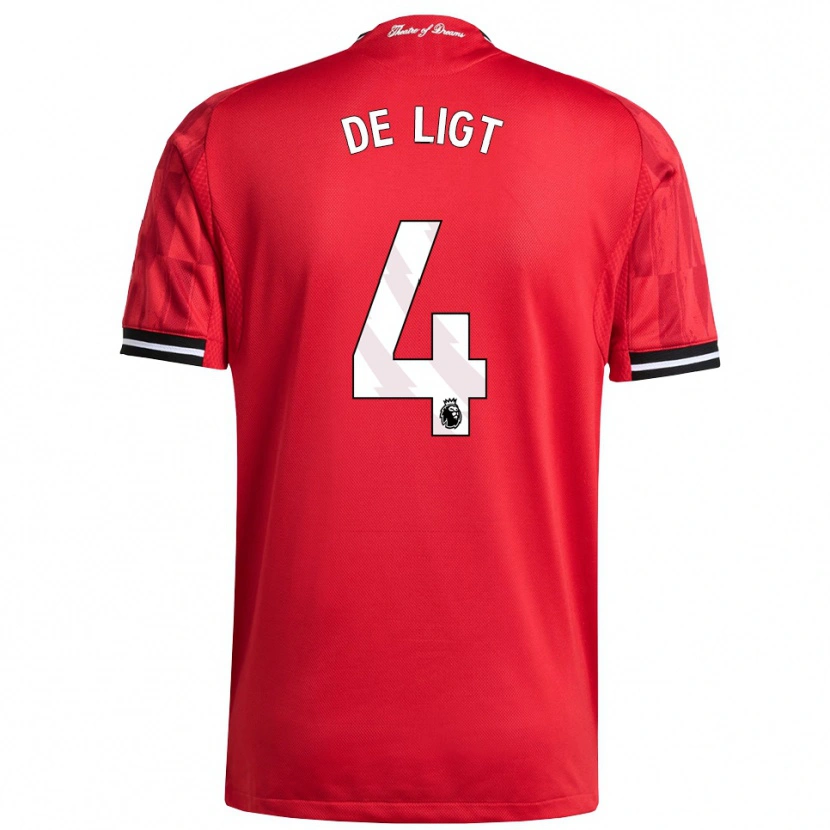 Danxen Niño Camiseta Matthijs De Ligt #4 Rojo Negro Blanco 1ª Equipación 2025/26 La Camisa