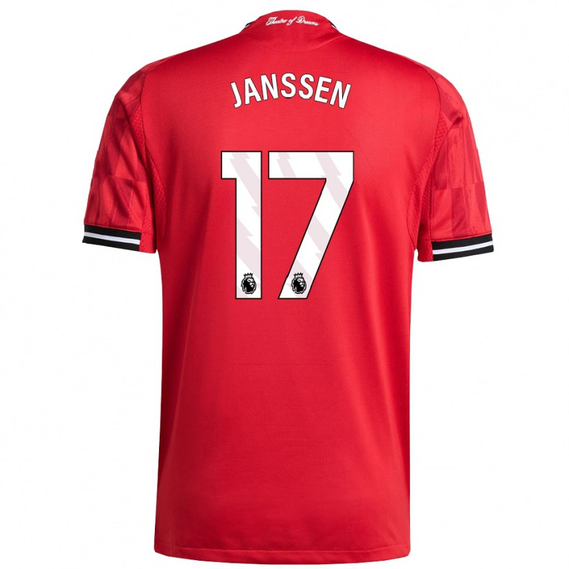 Danxen Niño Camiseta Dominique Janssen #17 Rojo Negro Blanco 1ª Equipación 2025/26 La Camisa