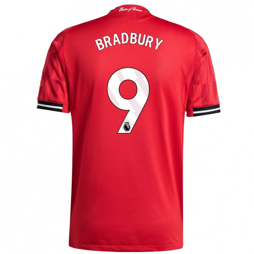 Danxen Niño Camiseta Louie Bradbury #9 Rojo Negro Blanco 1ª Equipación 2025/26 La Camisa