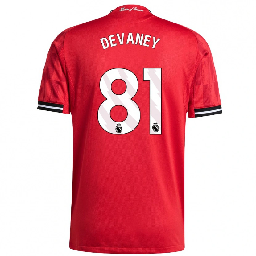 Danxen Niño Camiseta Jacob Devaney #81 Rojo Negro Blanco 1ª Equipación 2025/26 La Camisa