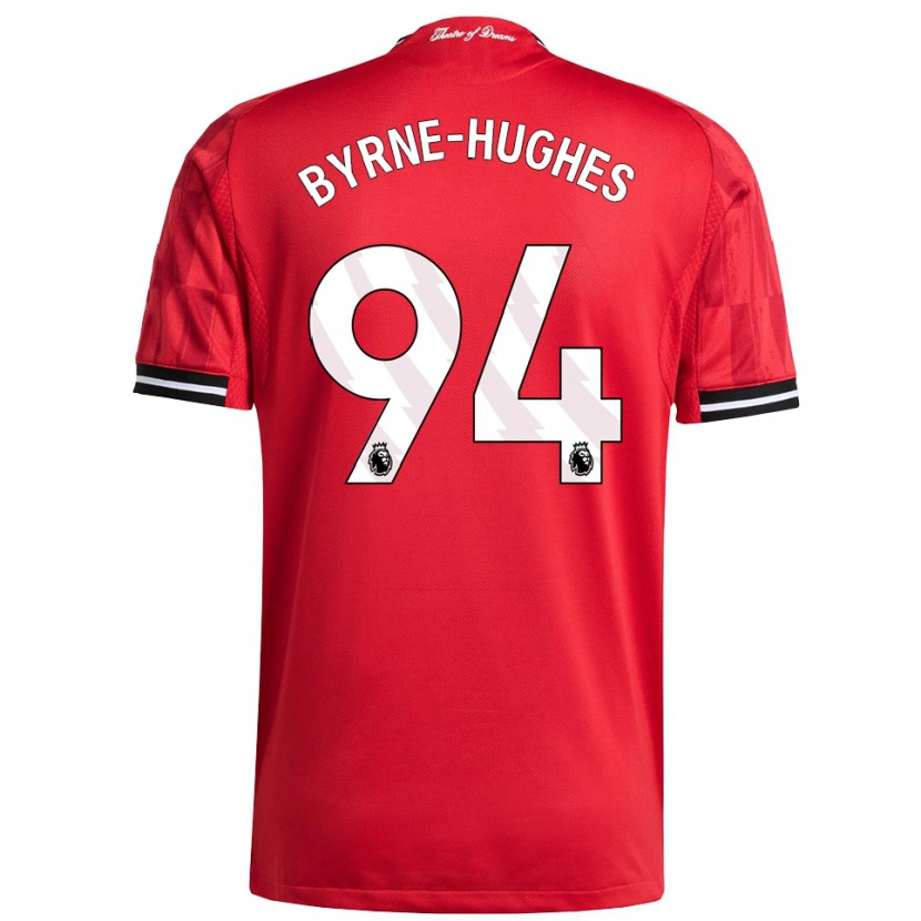 Danxen Niño Camiseta Cameron Byrne-Hughes #94 Rojo Negro Blanco 1ª Equipación 2025/26 La Camisa