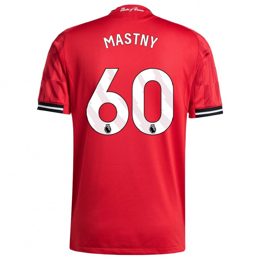 Danxen Niño Camiseta Ondrej Mastny #60 Rojo Negro Blanco 1ª Equipación 2025/26 La Camisa