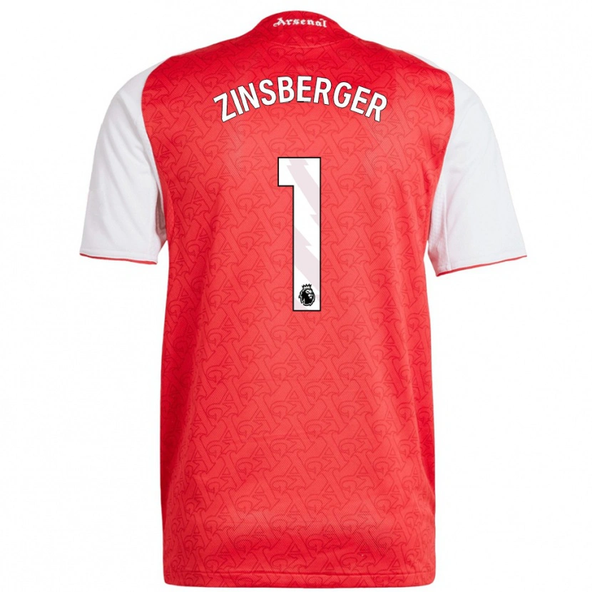 Danxen Niño Camiseta Manuela Zinsberger #1 Rojo Blanco 1ª Equipación 2025/26 La Camisa