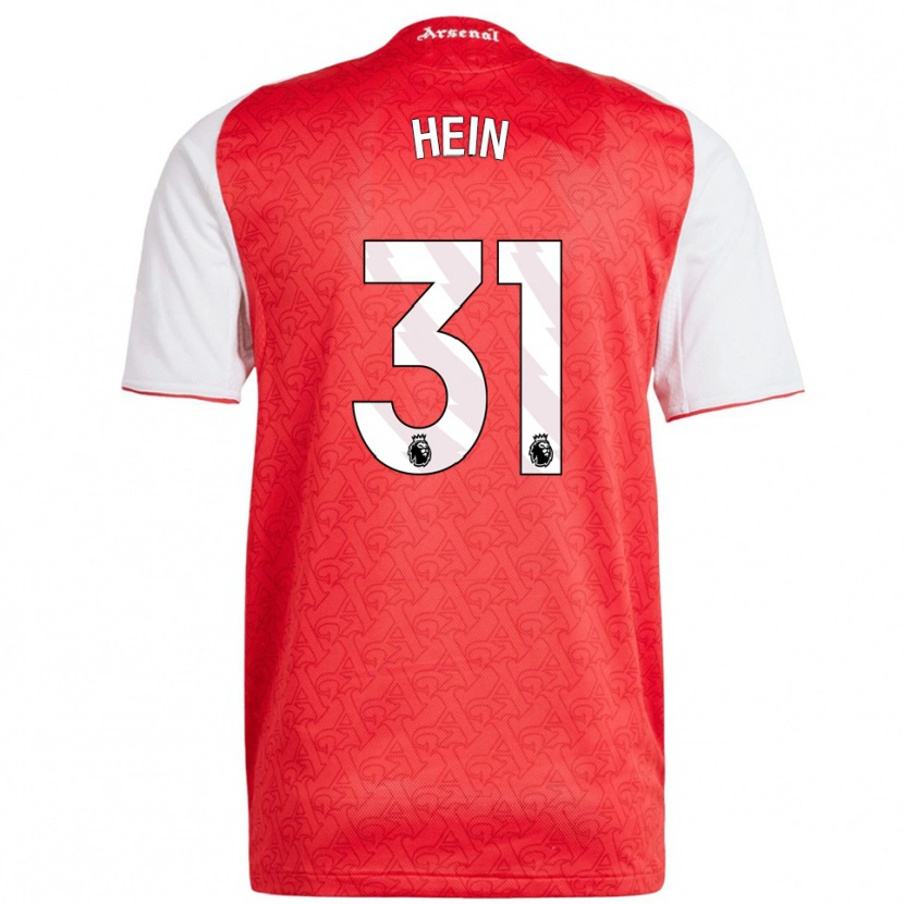 Danxen Niño Camiseta Karl Hein #31 Rojo Blanco 1ª Equipación 2025/26 La Camisa